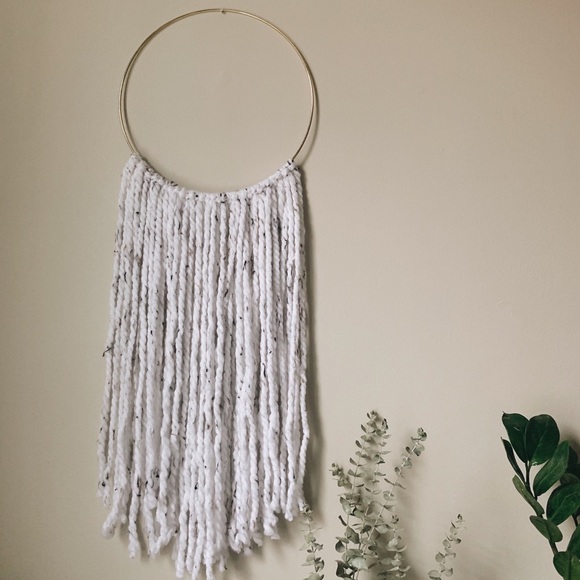Other - Handmade Gold & White Fiber Wall Hanging / Art